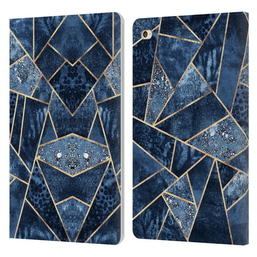 Elisabeth Fredriksson Stone Collection Blue Leather Book Wallet Case Cover For Apple iPad mini 4