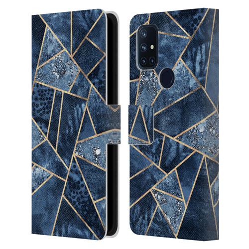 Elisabeth Fredriksson Stone Collection Blue Leather Book Wallet Case Cover For OnePlus Nord N10 5G