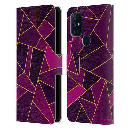 Elisabeth Fredriksson Stone Collection Purple Leather Book Wallet Case Cover For OnePlus Nord N10 5G