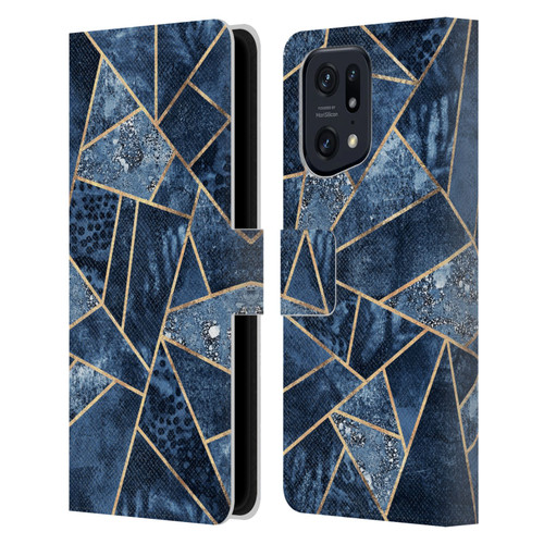 Elisabeth Fredriksson Stone Collection Blue Leather Book Wallet Case Cover For OPPO Find X5 Pro