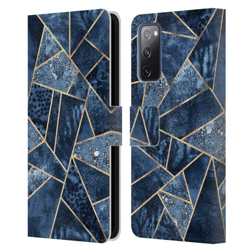 Elisabeth Fredriksson Stone Collection Blue Leather Book Wallet Case Cover For Samsung Galaxy S20 FE / 5G