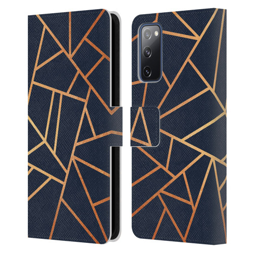 Elisabeth Fredriksson Stone Collection Copper And Midnight Navy Leather Book Wallet Case Cover For Samsung Galaxy S20 FE / 5G