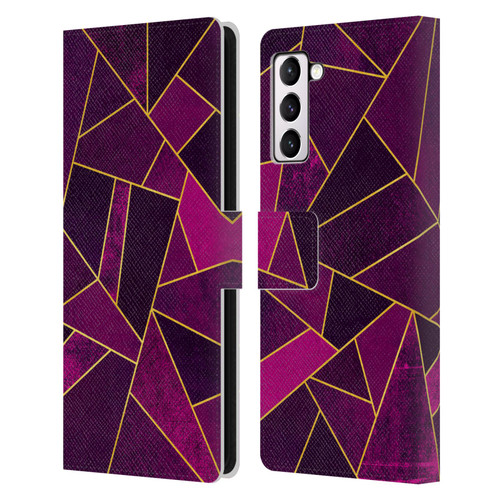 Elisabeth Fredriksson Stone Collection Purple Leather Book Wallet Case Cover For Samsung Galaxy S21+ 5G