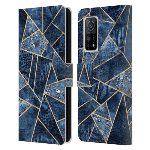 Elisabeth Fredriksson Stone Collection Blue Leather Book Wallet Case Cover For Xiaomi Mi 10T 5G