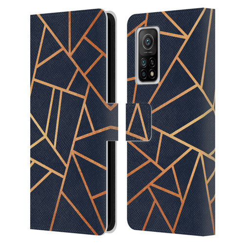 Elisabeth Fredriksson Stone Collection Copper And Midnight Navy Leather Book Wallet Case Cover For Xiaomi Mi 10T 5G
