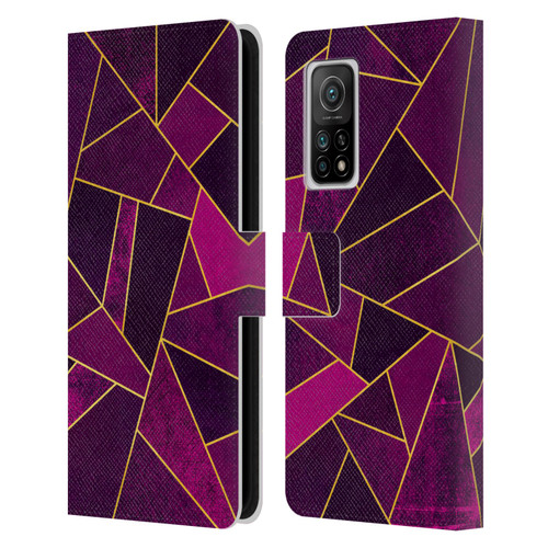 Elisabeth Fredriksson Stone Collection Purple Leather Book Wallet Case Cover For Xiaomi Mi 10T 5G