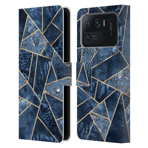 Elisabeth Fredriksson Stone Collection Blue Leather Book Wallet Case Cover For Xiaomi Mi 11 Ultra