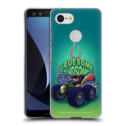 Wacky Races 2016 Graphics Gruesome Twosome Soft Gel Case for Google Pixel 3