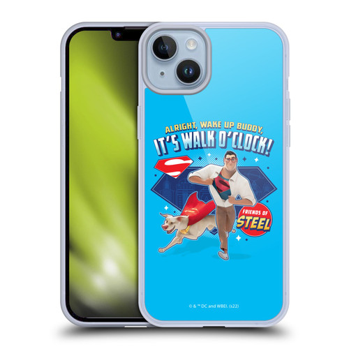DC League Of Super Pets Graphics It's Walk O' Clock Soft Gel Case for Apple iPhone 14 Plus