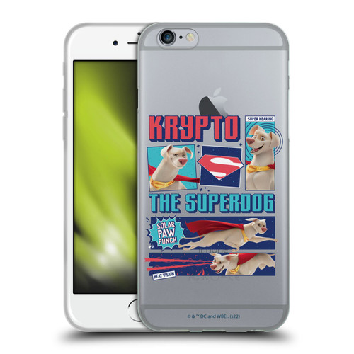 DC League Of Super Pets Graphics Krypto The Superdog Soft Gel Case for Apple iPhone 6 / iPhone 6s