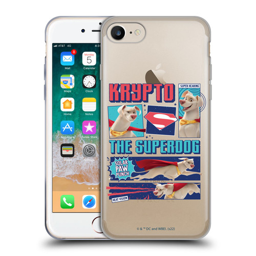 DC League Of Super Pets Graphics Krypto The Superdog Soft Gel Case for Apple iPhone 7 / 8 / SE 2020 & 2022