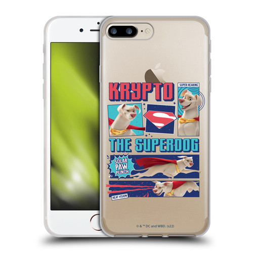 DC League Of Super Pets Graphics Krypto The Superdog Soft Gel Case for Apple iPhone 7 Plus / iPhone 8 Plus