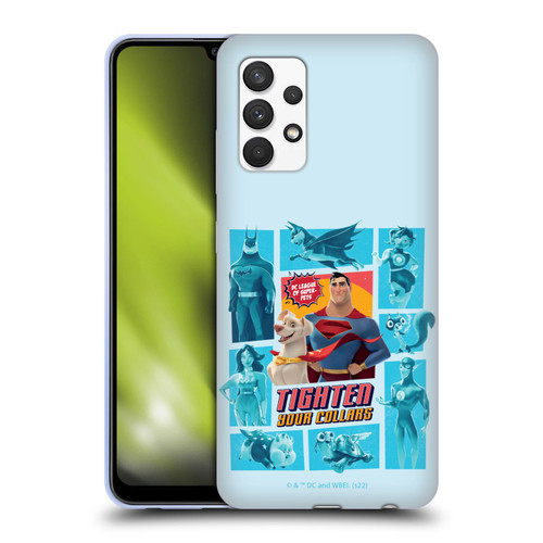 DC League Of Super Pets Graphics Tighten Your Collars Soft Gel Case for Samsung Galaxy A32 (2021)