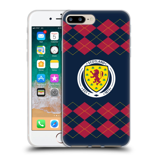 Scotland National Football Team Logo 2 Argyle Soft Gel Case for Apple iPhone 7 Plus / iPhone 8 Plus