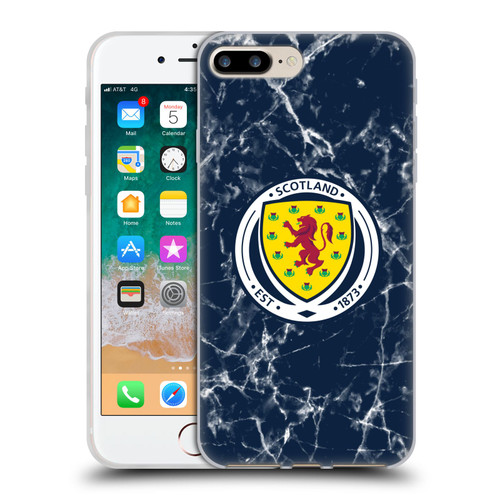Scotland National Football Team Logo 2 Marble Soft Gel Case for Apple iPhone 7 Plus / iPhone 8 Plus