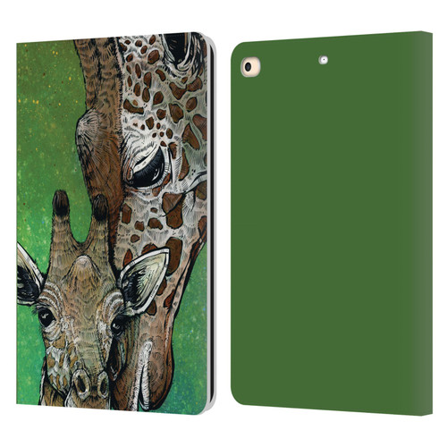 David Lozeau Colourful Art Giraffe Leather Book Wallet Case Cover For Apple iPad 9.7 2017 / iPad 9.7 2018