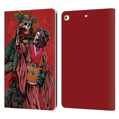 David Lozeau Colourful Art Samurai And Geisha Leather Book Wallet Case Cover For Apple iPad 9.7 2017 / iPad 9.7 2018