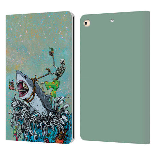 David Lozeau Colourful Art Surfing Leather Book Wallet Case Cover For Apple iPad 9.7 2017 / iPad 9.7 2018