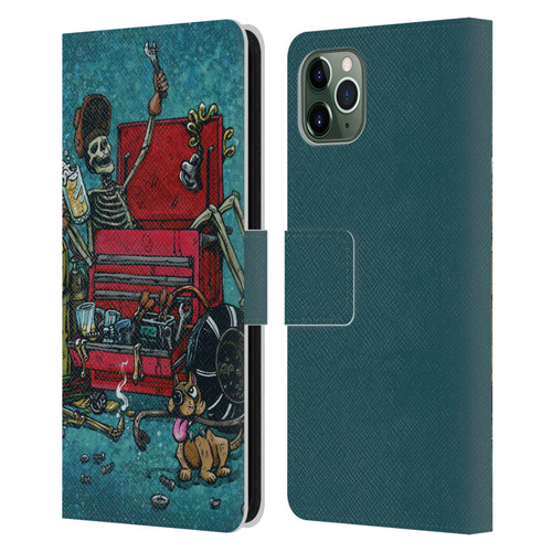 David Lozeau Colourful Art Garage Leather Book Wallet Case Cover For Apple iPhone 11 Pro Max