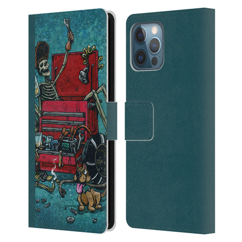David Lozeau Colourful Art Garage Leather Book Wallet Case Cover For Apple iPhone 12 Pro Max
