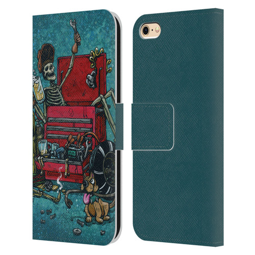 David Lozeau Colourful Art Garage Leather Book Wallet Case Cover For Apple iPhone 6 / iPhone 6s