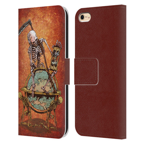 David Lozeau Colourful Art Memento Mori Leather Book Wallet Case Cover For Apple iPhone 6 / iPhone 6s