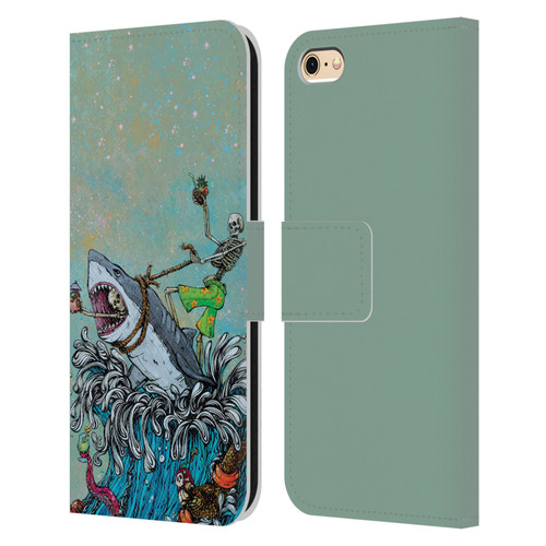 David Lozeau Colourful Art Surfing Leather Book Wallet Case Cover For Apple iPhone 6 / iPhone 6s