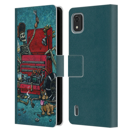 David Lozeau Colourful Art Garage Leather Book Wallet Case Cover For Nokia C2 2nd Edition