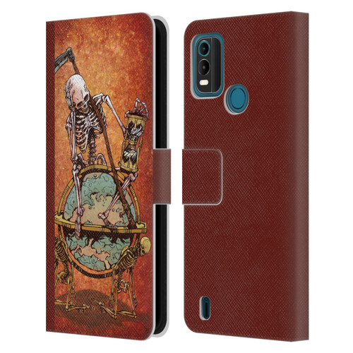 David Lozeau Colourful Art Memento Mori Leather Book Wallet Case Cover For Nokia G11 Plus
