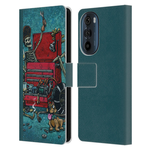 David Lozeau Colourful Art Garage Leather Book Wallet Case Cover For Motorola Edge 30