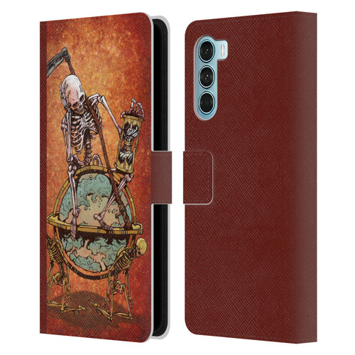 David Lozeau Colourful Art Memento Mori Leather Book Wallet Case Cover For Motorola Edge S30 / Moto G200 5G