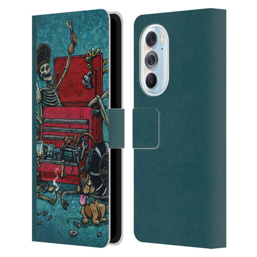 David Lozeau Colourful Art Garage Leather Book Wallet Case Cover For Motorola Edge X30