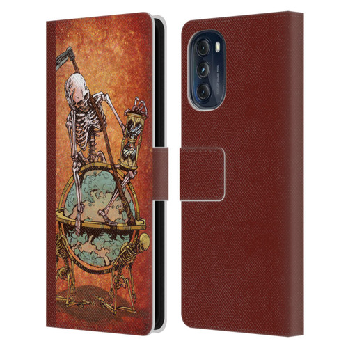 David Lozeau Colourful Art Memento Mori Leather Book Wallet Case Cover For Motorola Moto G (2022)