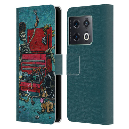 David Lozeau Colourful Art Garage Leather Book Wallet Case Cover For OnePlus 10 Pro