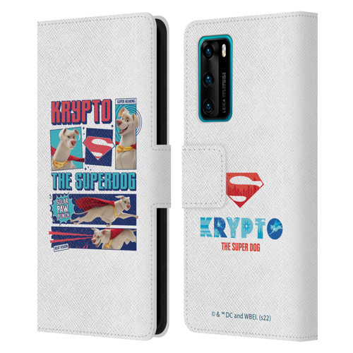 DC League Of Super Pets Graphics Krypto The Superdog Leather Book Wallet Case Cover For Huawei P40 5G