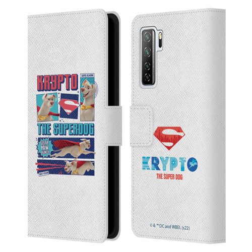 DC League Of Super Pets Graphics Krypto The Superdog Leather Book Wallet Case Cover For Huawei Nova 7 SE/P40 Lite 5G