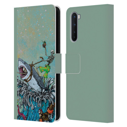 David Lozeau Colourful Art Surfing Leather Book Wallet Case Cover For OnePlus Nord 5G
