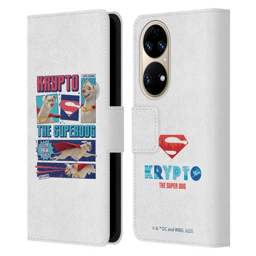 DC League Of Super Pets Graphics Krypto The Superdog Leather Book Wallet Case Cover For Huawei P50