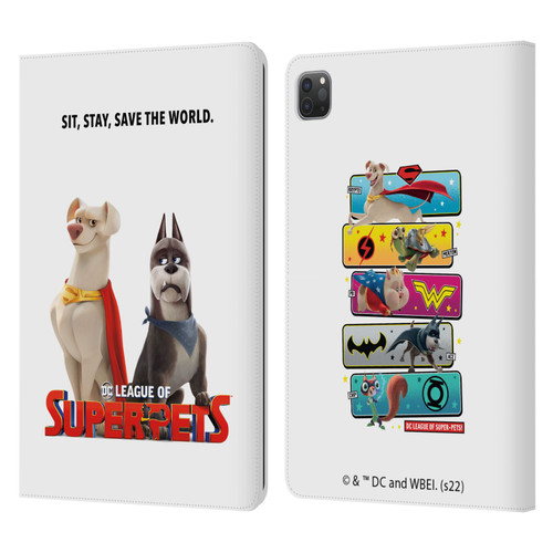 DC League Of Super Pets Graphics Characters 1 Leather Book Wallet Case Cover For Apple iPad Pro 11 2020 / 2021 / 2022