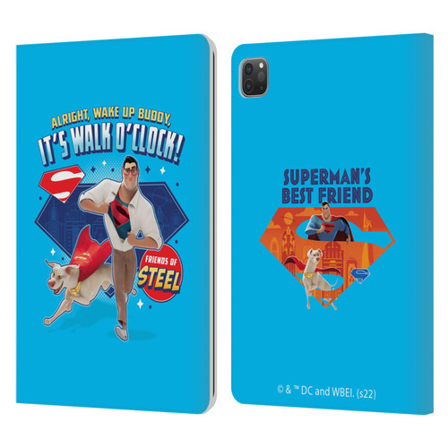 DC League Of Super Pets Graphics It's Walk O' Clock Leather Book Wallet Case Cover For Apple iPad Pro 11 2020 / 2021 / 2022