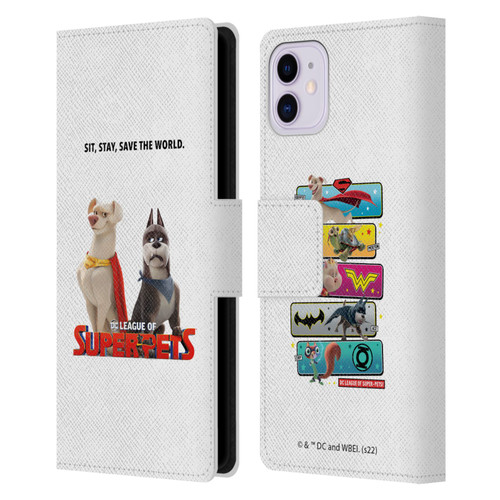 DC League Of Super Pets Graphics Characters 1 Leather Book Wallet Case Cover For Apple iPhone 11