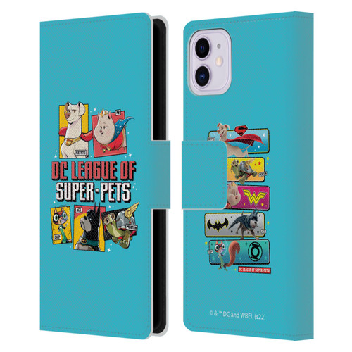 DC League Of Super Pets Graphics Characters 2 Leather Book Wallet Case Cover For Apple iPhone 11