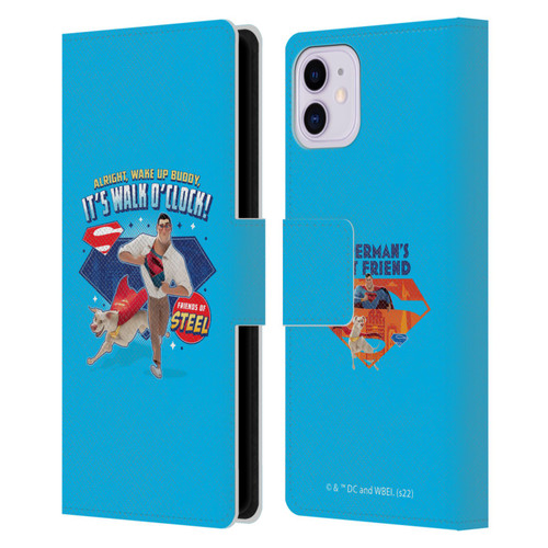 DC League Of Super Pets Graphics It's Walk O' Clock Leather Book Wallet Case Cover For Apple iPhone 11