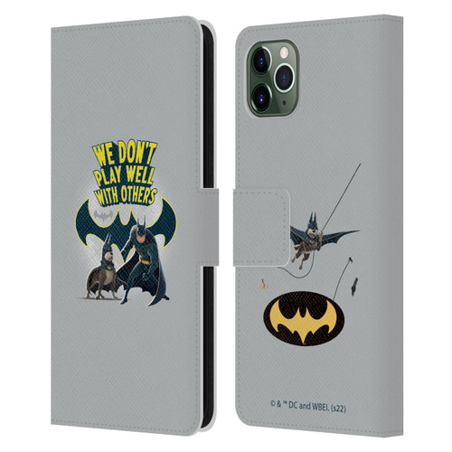 DC League Of Super Pets Graphics We Don't Play Well With Others Leather Book Wallet Case Cover For Apple iPhone 11 Pro Max