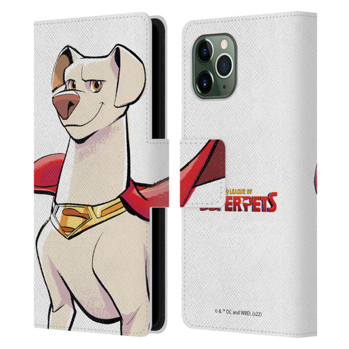 DC League Of Super Pets Graphics Krypto Leather Book Wallet Case Cover For Apple iPhone 11 Pro