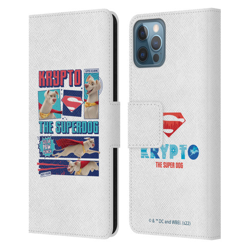 DC League Of Super Pets Graphics Krypto The Superdog Leather Book Wallet Case Cover For Apple iPhone 12 / iPhone 12 Pro