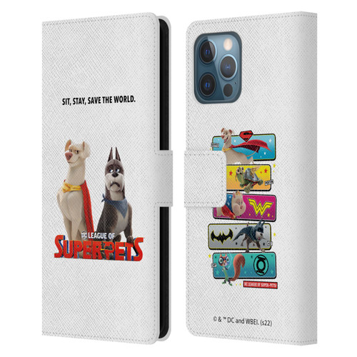 DC League Of Super Pets Graphics Characters 1 Leather Book Wallet Case Cover For Apple iPhone 12 Pro Max