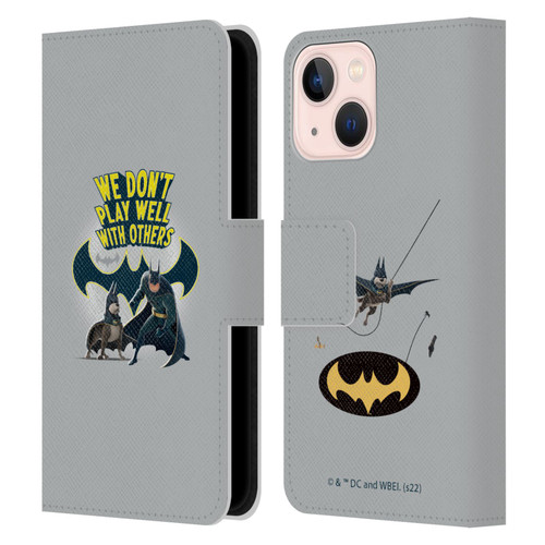 DC League Of Super Pets Graphics We Don't Play Well With Others Leather Book Wallet Case Cover For Apple iPhone 13 Mini