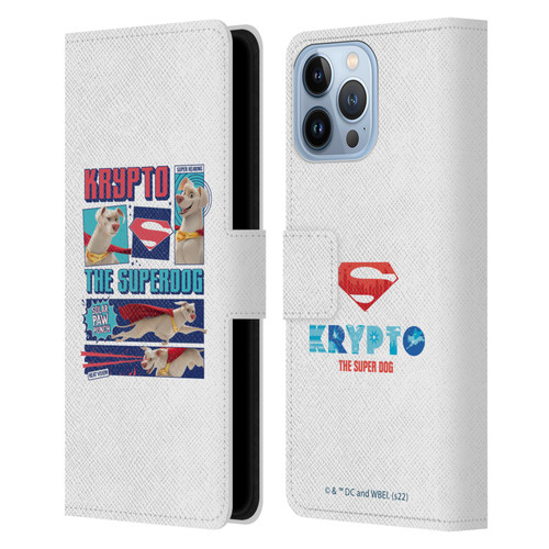 DC League Of Super Pets Graphics Krypto The Superdog Leather Book Wallet Case Cover For Apple iPhone 13 Pro Max