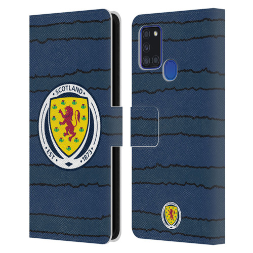 Scotland National Football Team Kits 2019-2021 Home Leather Book Wallet Case Cover For Samsung Galaxy A21s (2020)